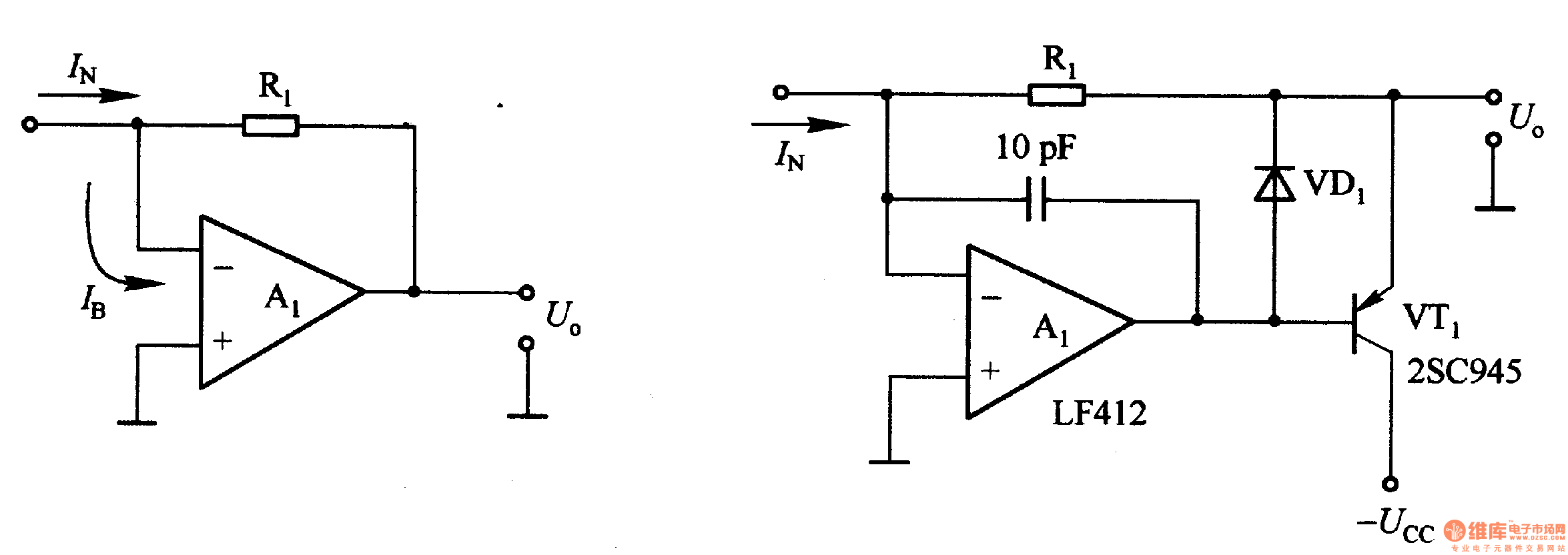 1·36    由運放等構(gòu)我的電流/電壓基本轉(zhuǎn)換電路