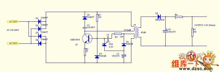 一款手機(jī)充電器電路圖