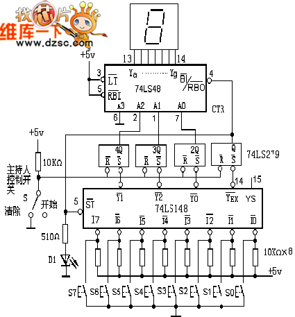 數(shù)字搶答器單元電路設(shè)計(jì)圖
