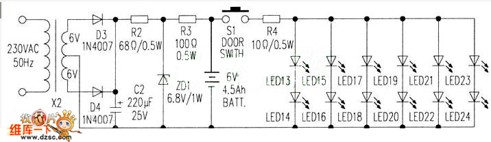 電冰霜燈改為LED方式電路圖