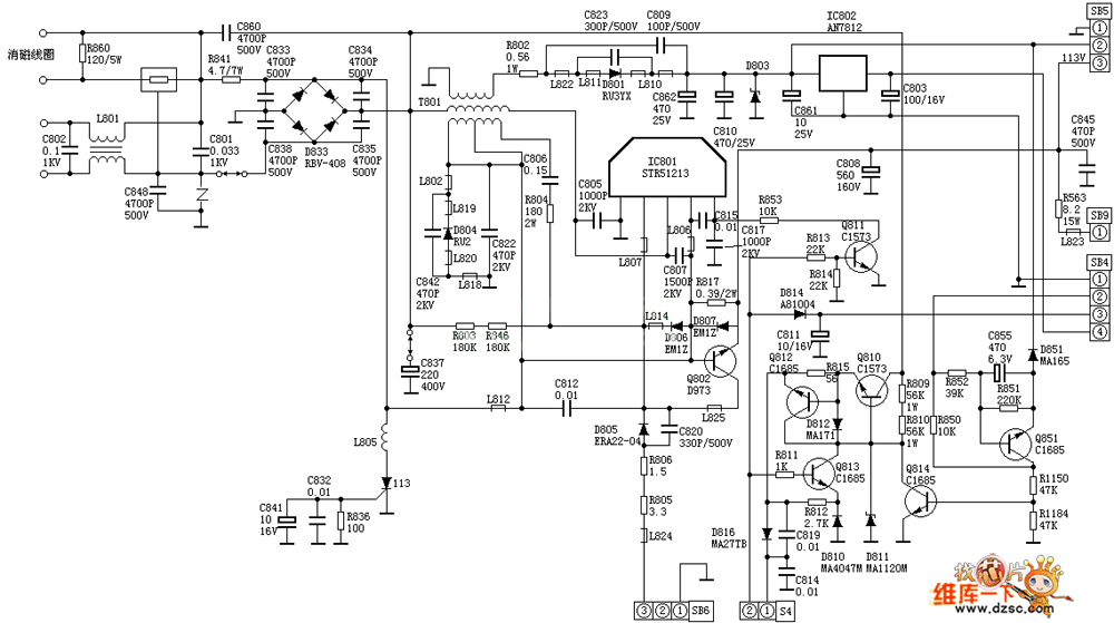 松下開關(guān)電源L15電路圖
