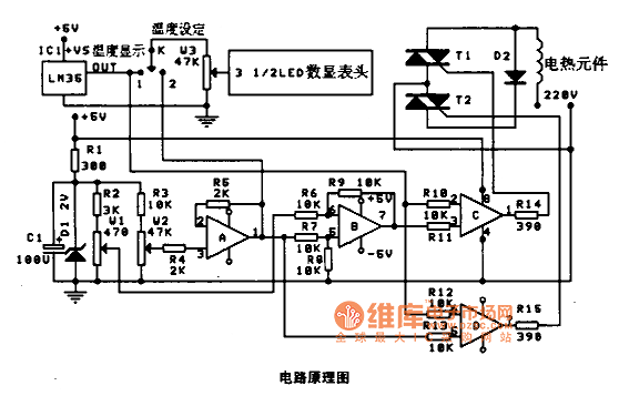 有簡單人工智能的溫度控制電路圖