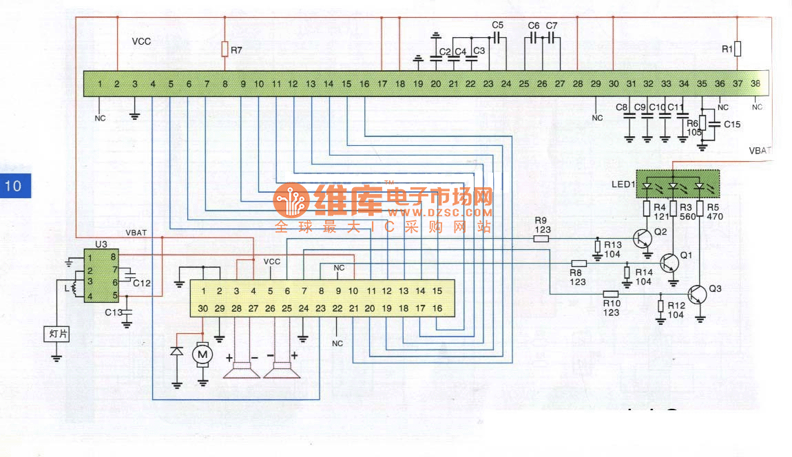 小靈通金鵬J818型手機排線電路原理圖