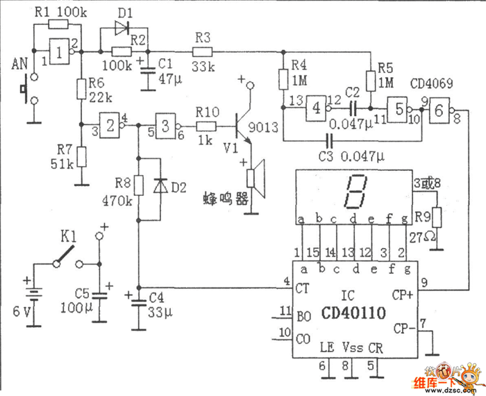 變速數(shù)字選號(hào)機(jī)電路圖