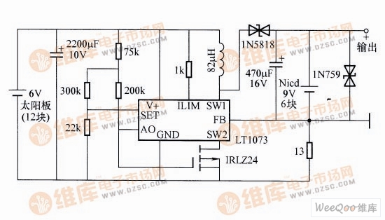 太陽能充電器電路圖（一）