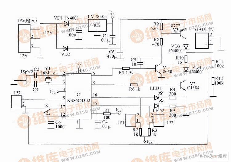 手機電池充電電路圖