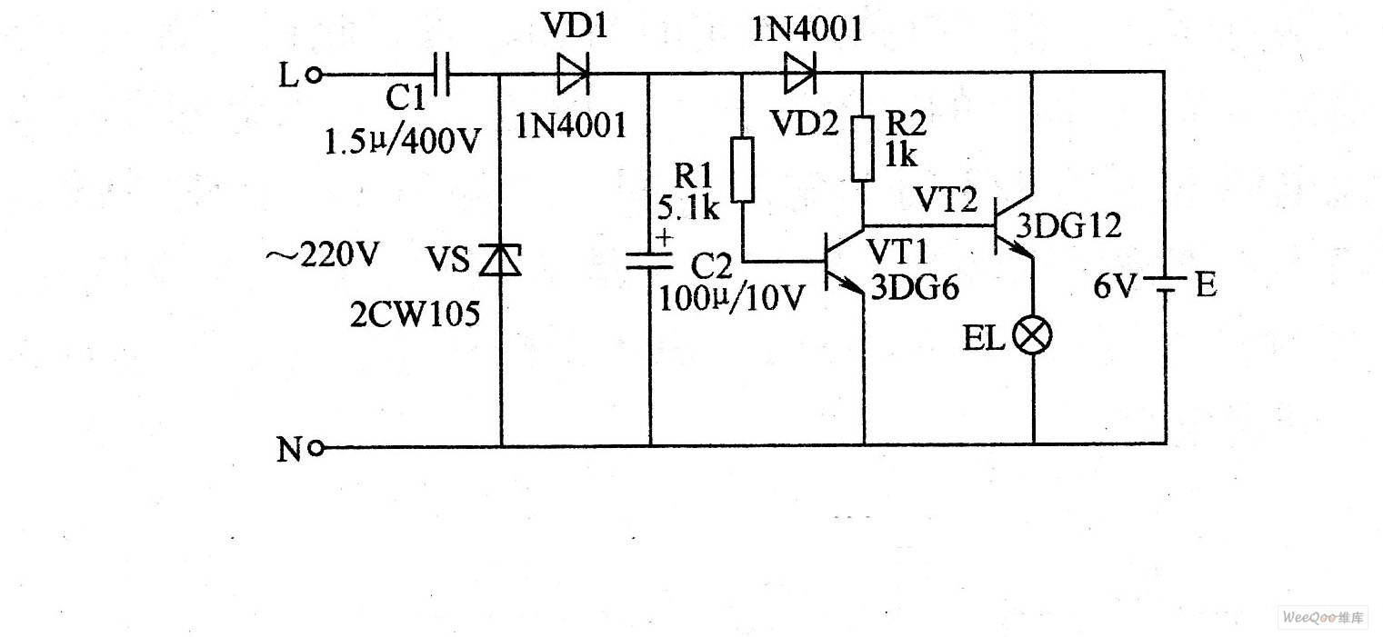 應(yīng)急燈照明電路原理圖