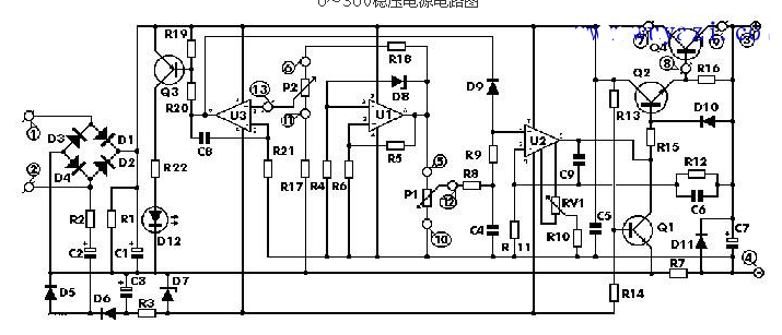 0~30V穩(wěn)壓電源電路圖